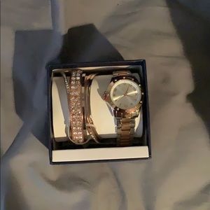 Rose Gold Watch & Bracelet Set